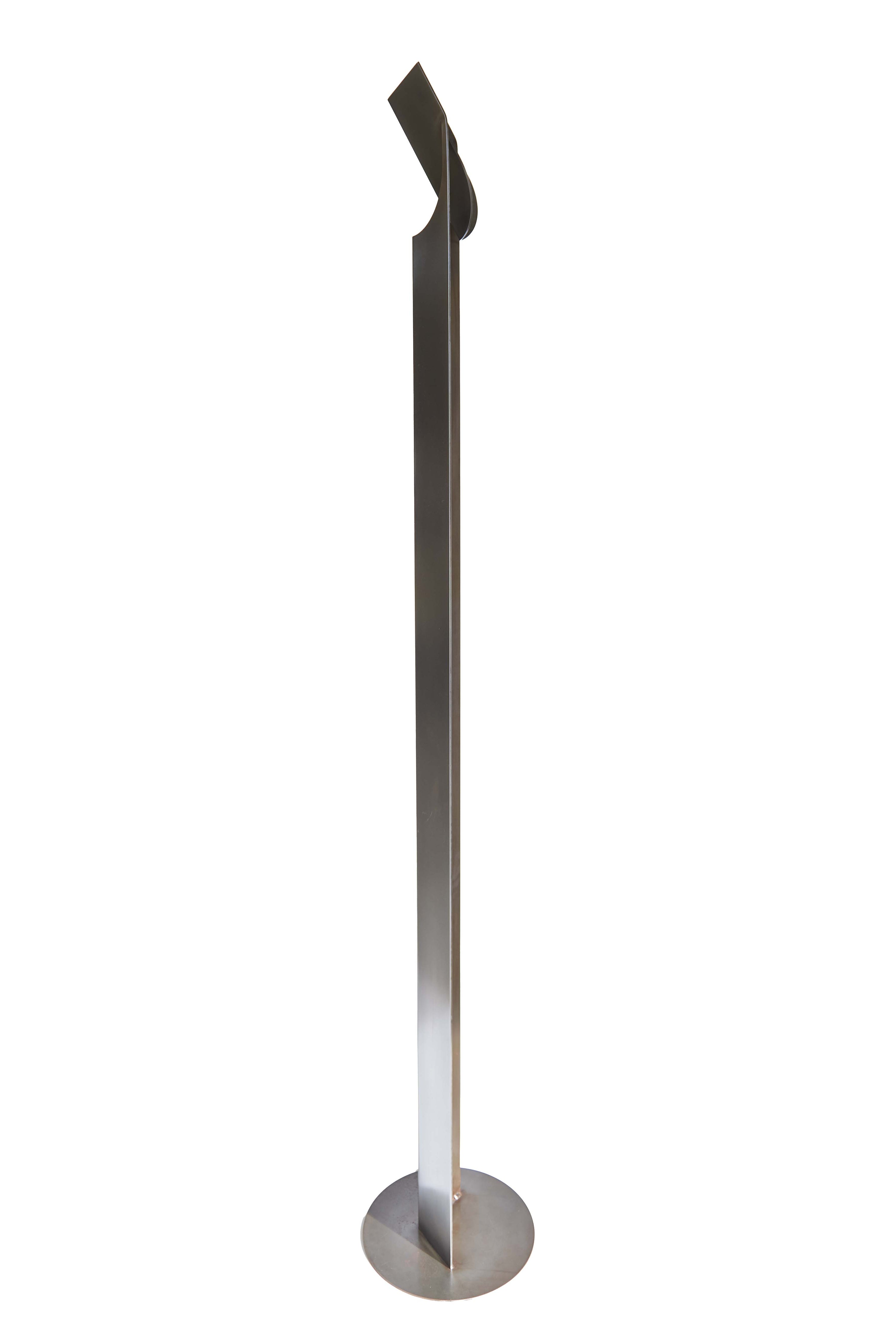 ONE MASK Brushed Stainless Floor Light by Frank Penders