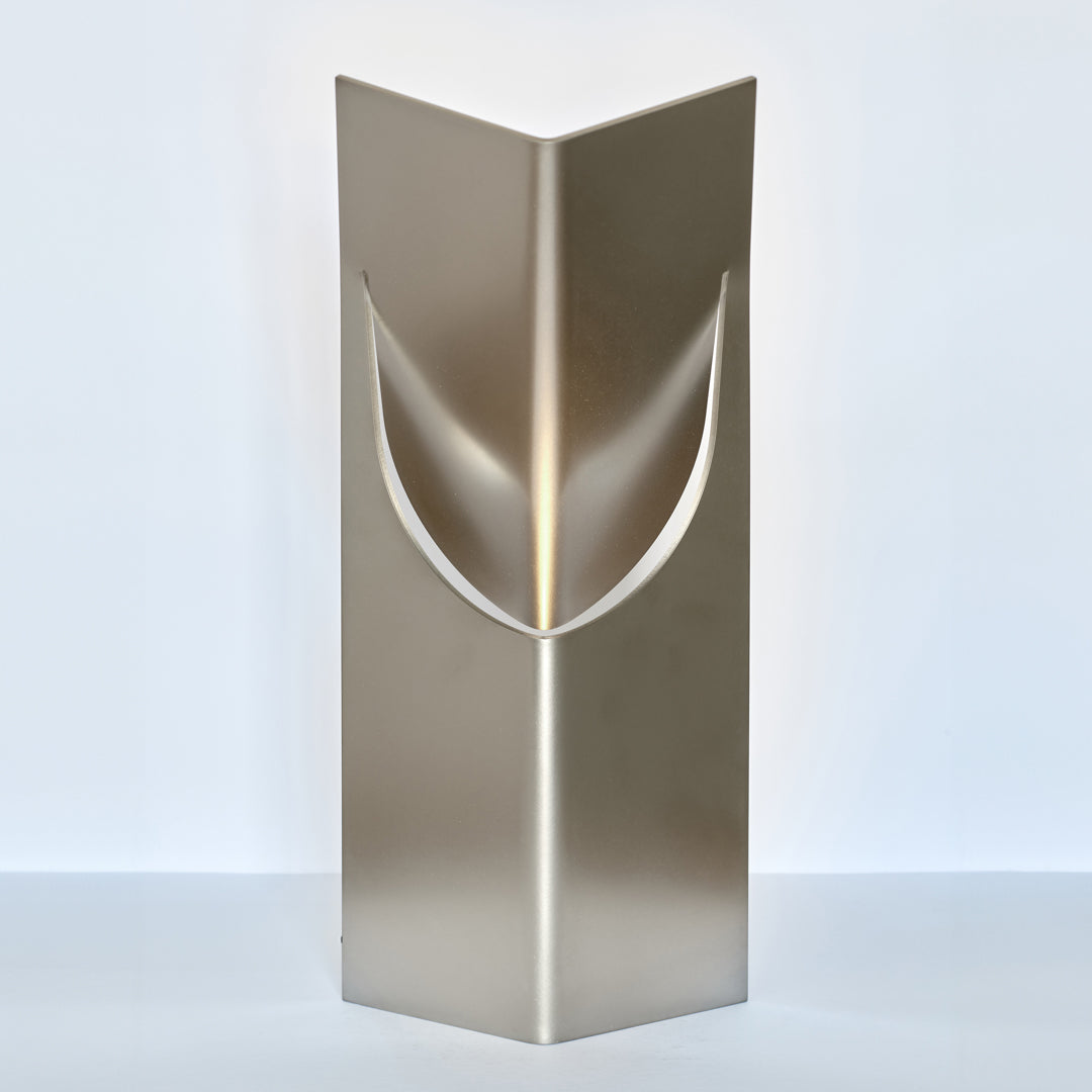 ONE MASK Brushed Stainless Table Light by Frank Penders