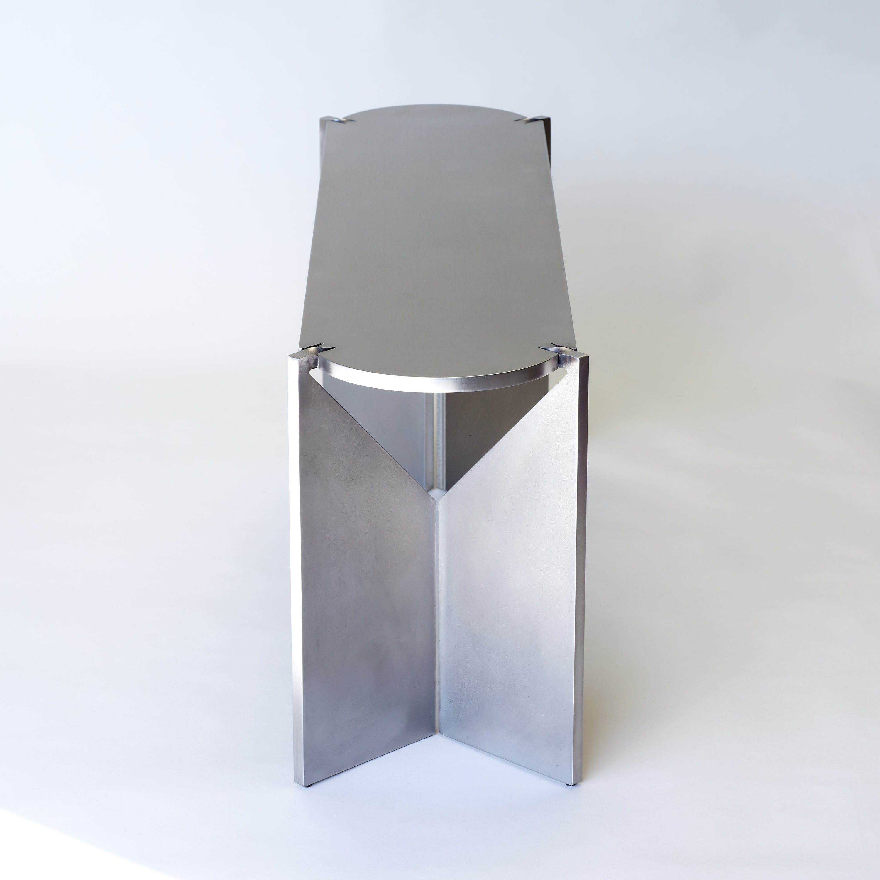 ONE Brushed Stainless Steel Bench by Frank Penders