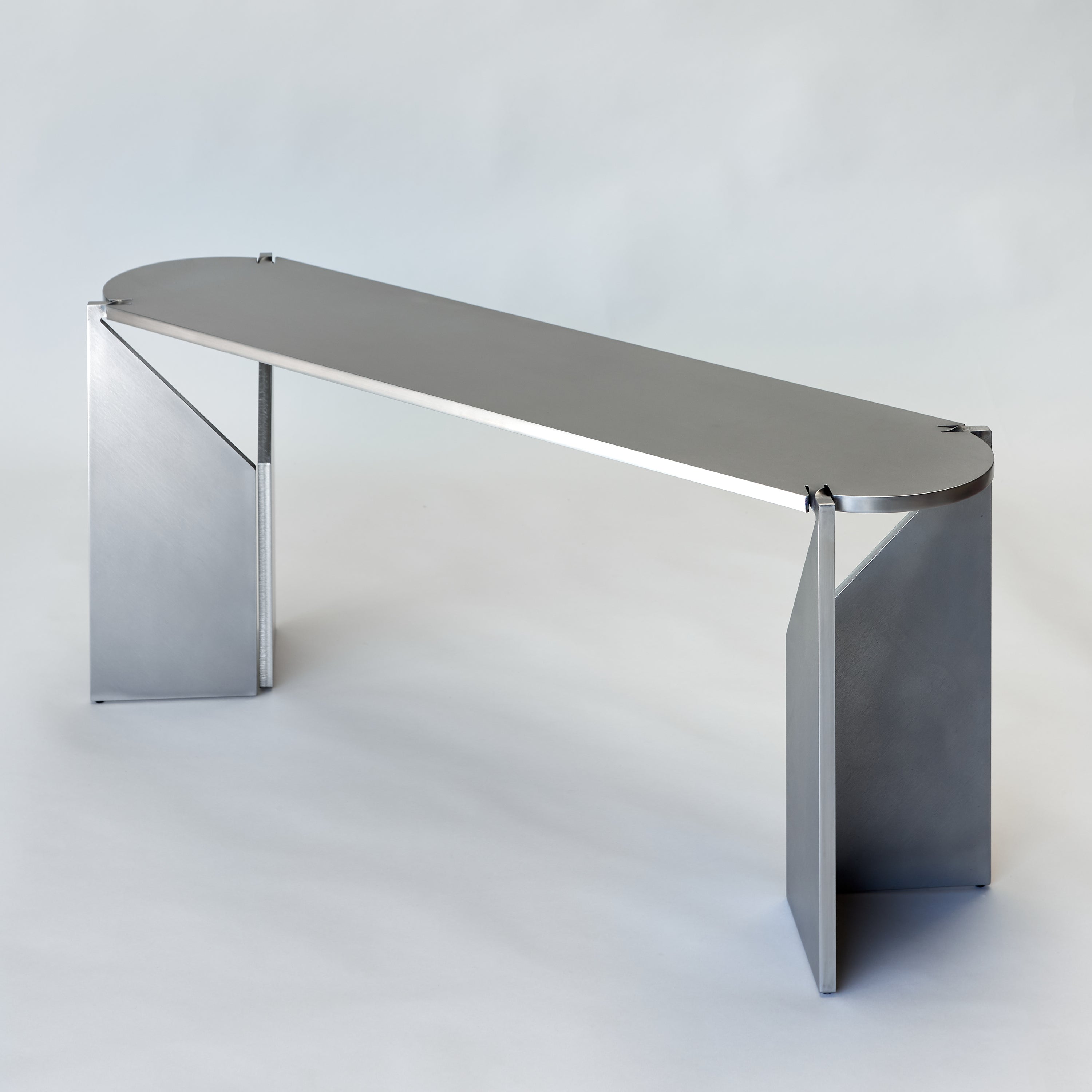 ONE Brushed Stainless Steel Bench by Frank Penders