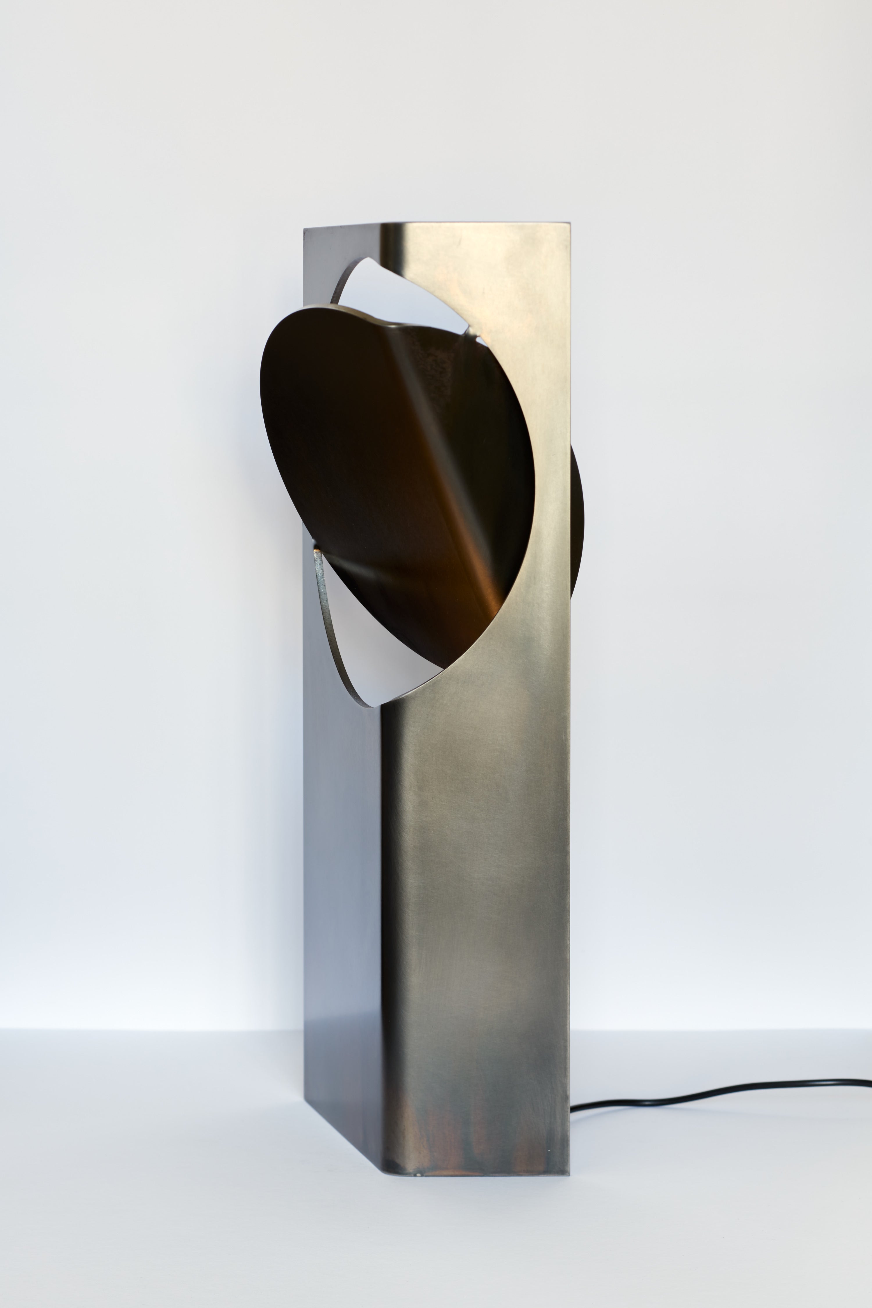 ONE ASYMMETRIC Warm Grey Patina Table Light by Frank Penders