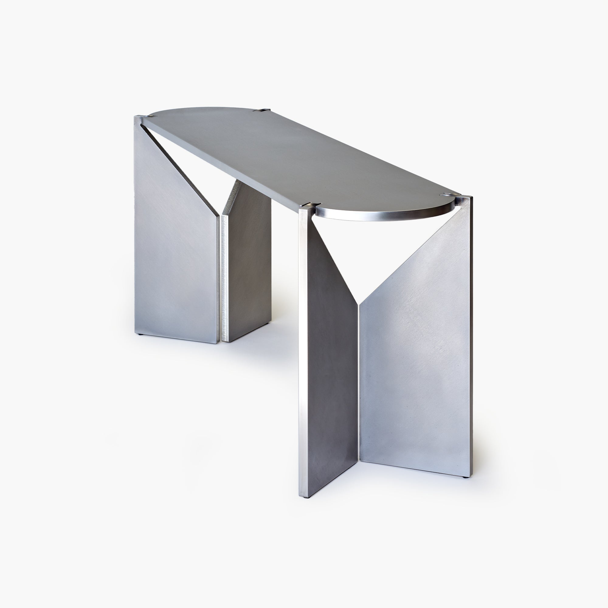 ONE Brushed Stainless Steel Bench by Frank Penders