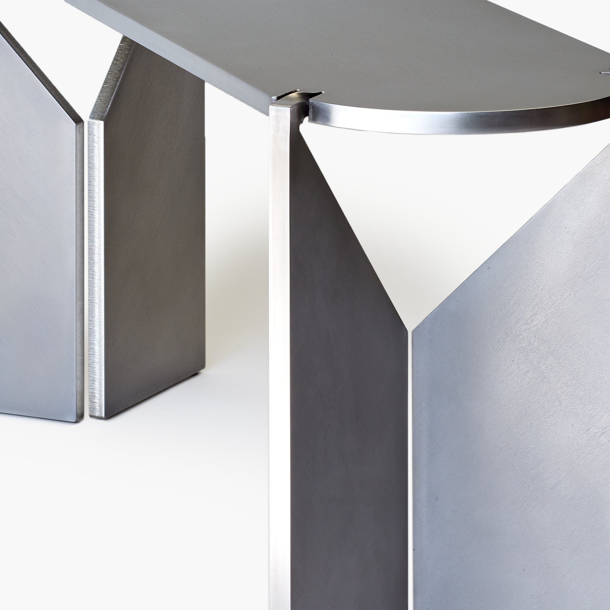 ONE Brushed Stainless Steel Bench by Frank Penders