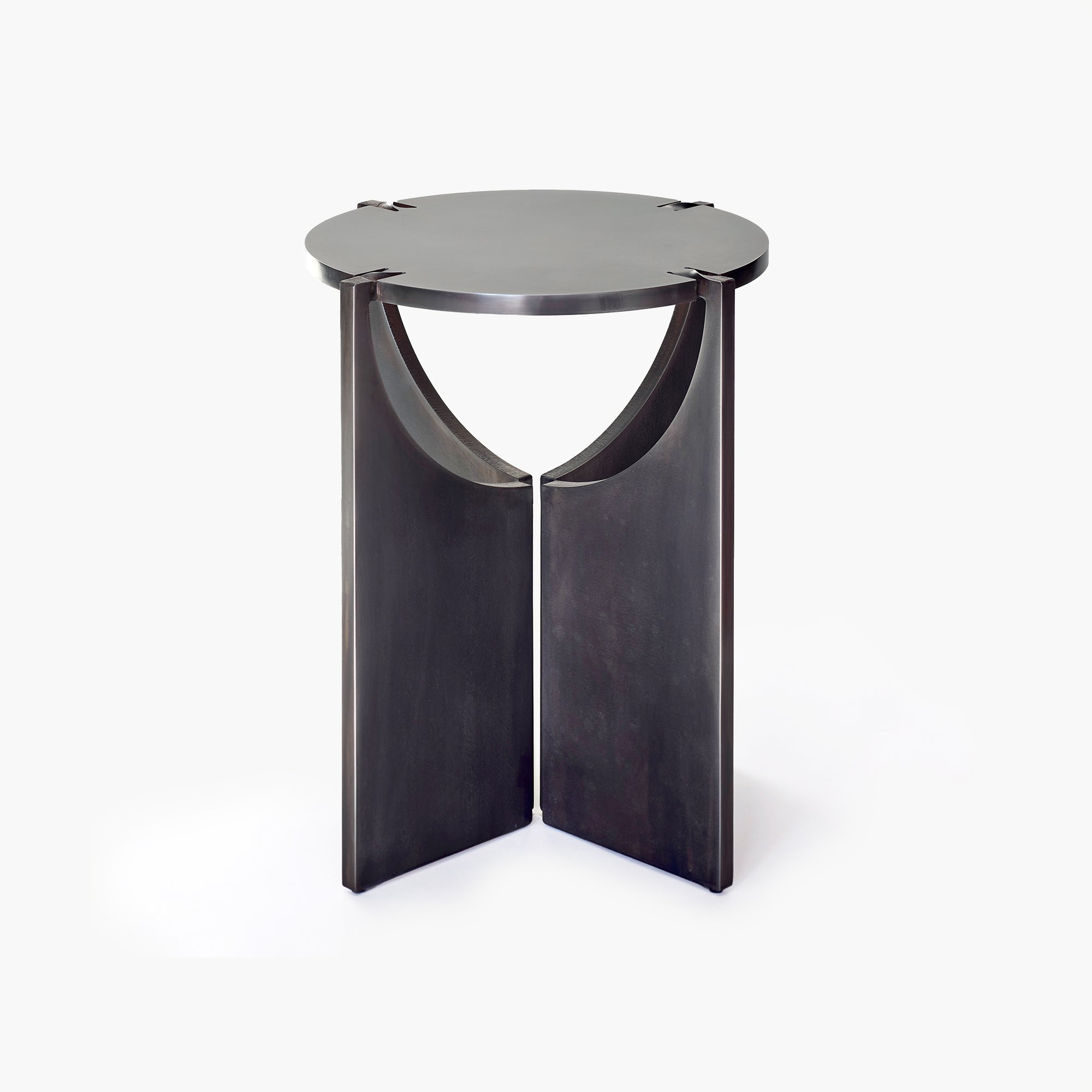 ONE Warm Grey Patina Round Stool by Frank Penders