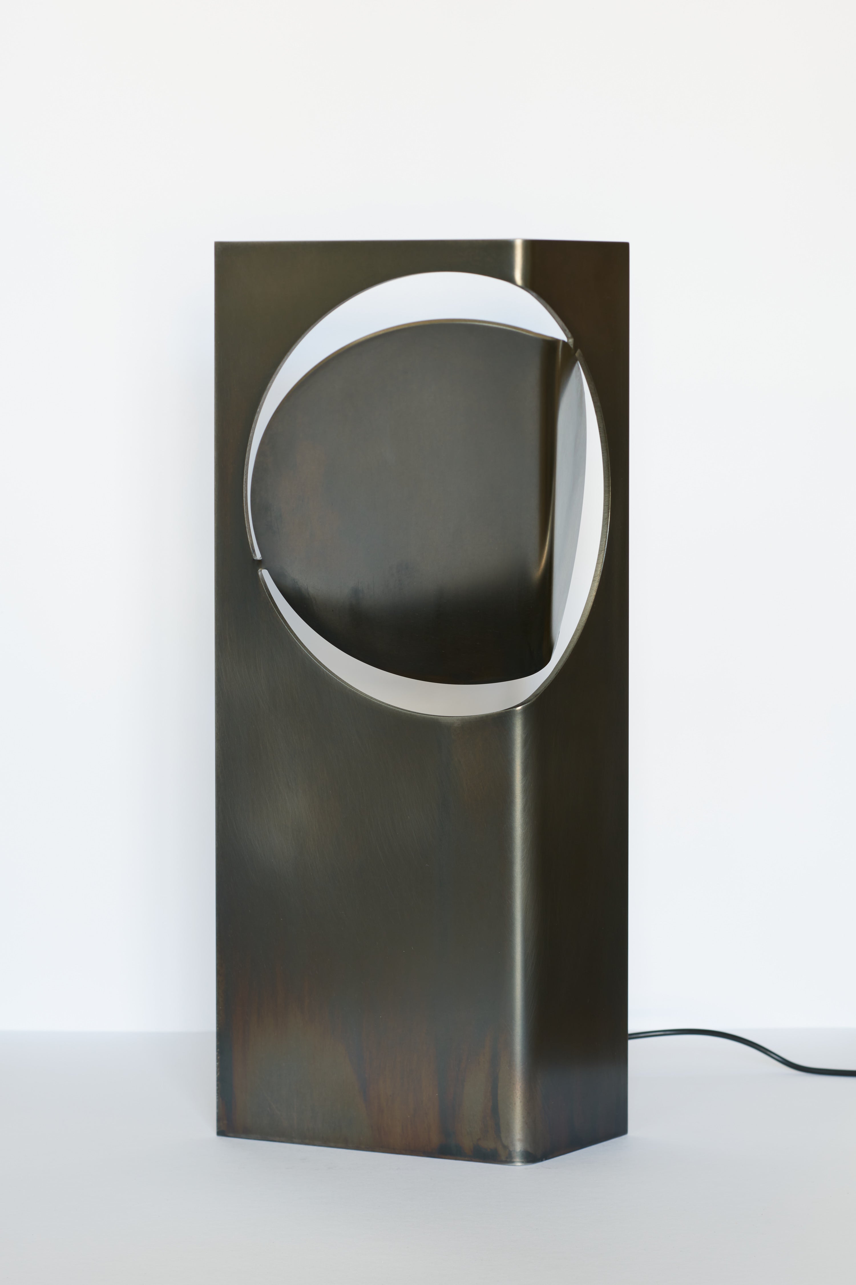 ONE ASYMMETRIC Warm Grey Patina Table Light by Frank Penders