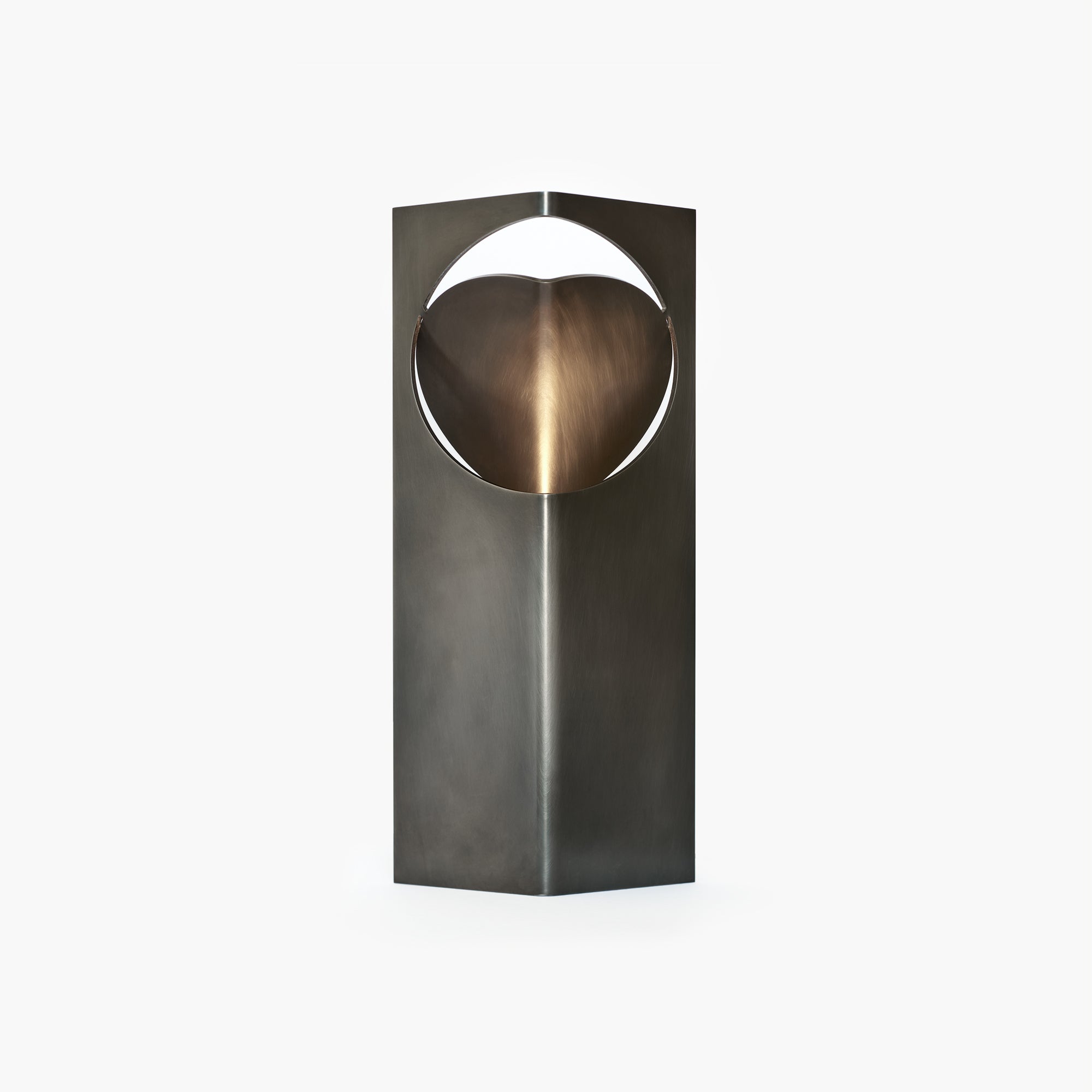 ONE LOVE Table Light Stainless with Rich Black Patina by Frank Penders